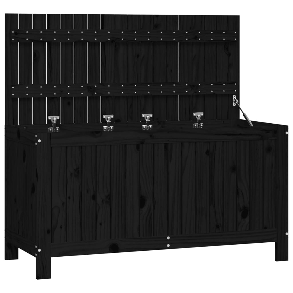 Säilytyslaatikko musta 115x49x60 cm täysi mänty - Sisustajankoti.fi