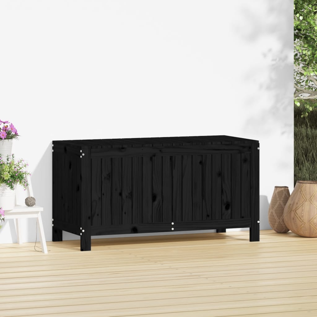 Säilytyslaatikko musta 115x49x60 cm täysi mänty - Sisustajankoti.fi