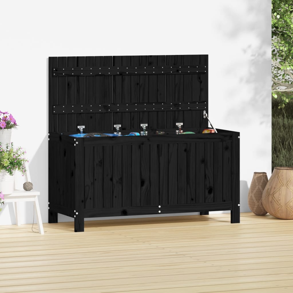 Säilytyslaatikko musta 115x49x60 cm täysi mänty - Sisustajankoti.fi