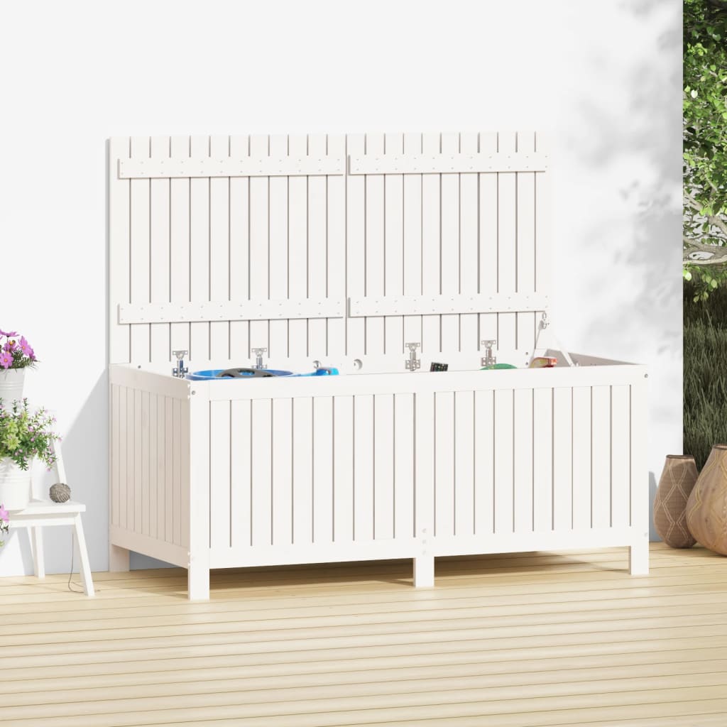 Säilytyslaatikko valkoinen 147x68x64 cm täysi mänty - Sisustajankoti.fi