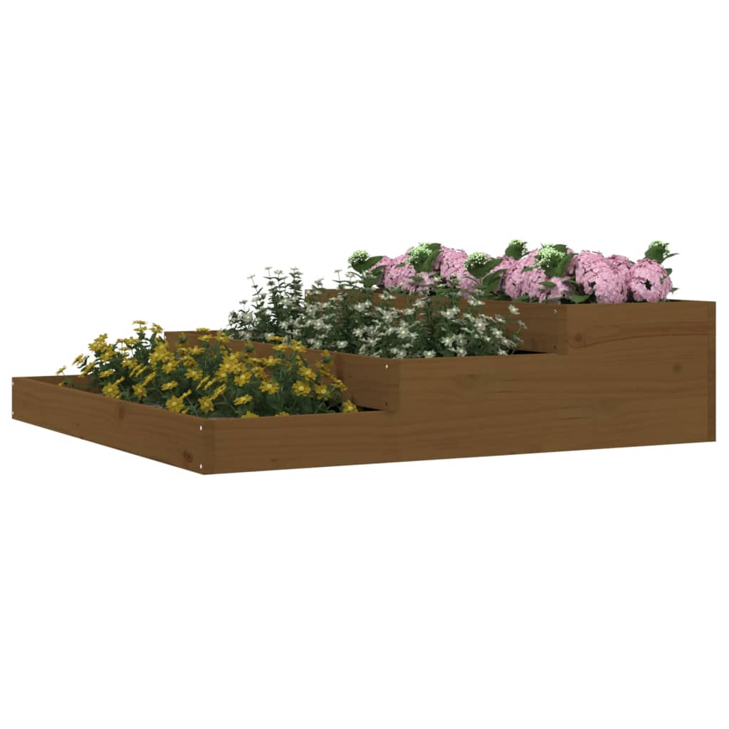 Kukkalaatikko hunajanruskea 107x107x27 cm täysi mänty - Sisustajankoti.fi