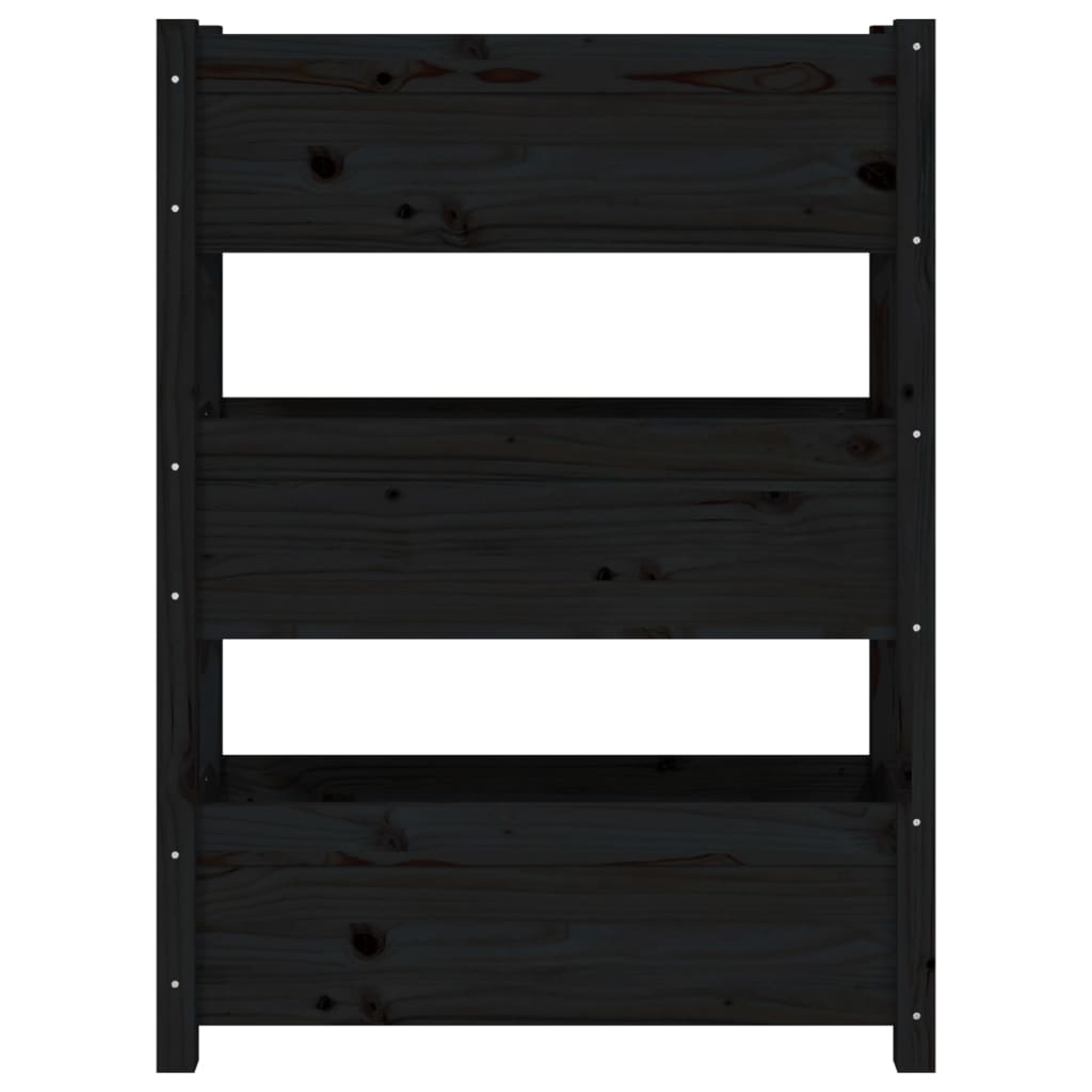 Kukkalaatikko musta 77x25x104,5 cm täysi mänty - Sisustajankoti.fi