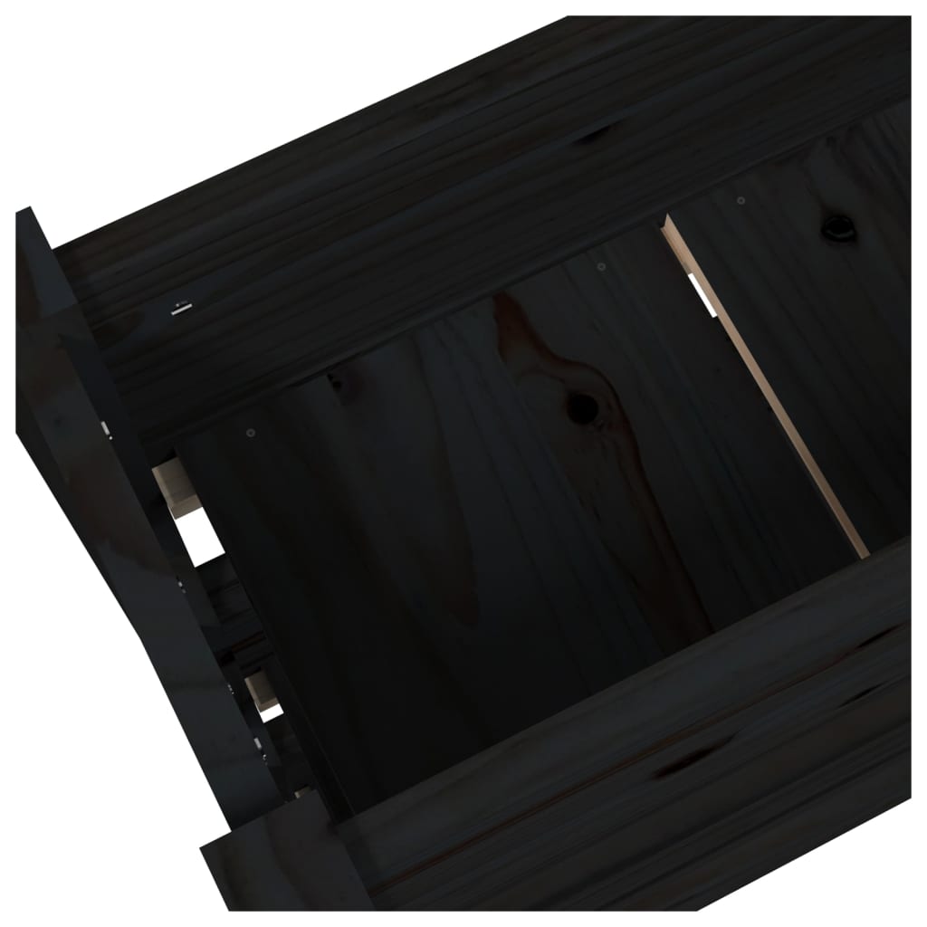Kukkalaatikko musta 77x25x104,5 cm täysi mänty - Sisustajankoti.fi