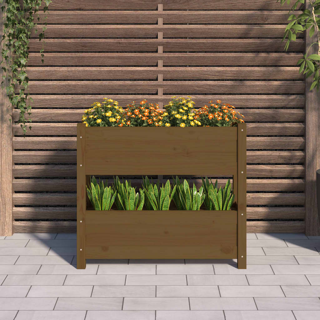 Kukkalaatikko hunajanruskea 77x25x66 cm täysi mänty - Sisustajankoti.fi