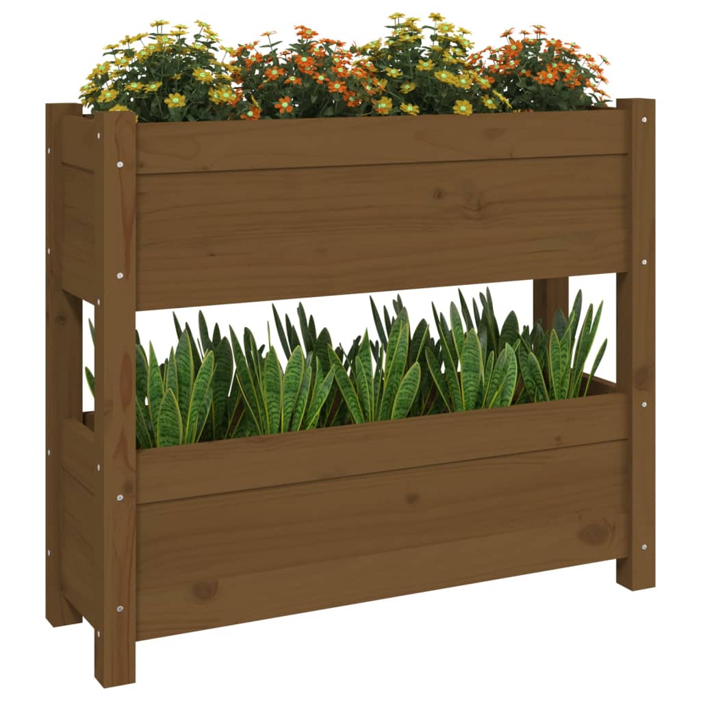 Kukkalaatikko hunajanruskea 77x25x66 cm täysi mänty - Sisustajankoti.fi
