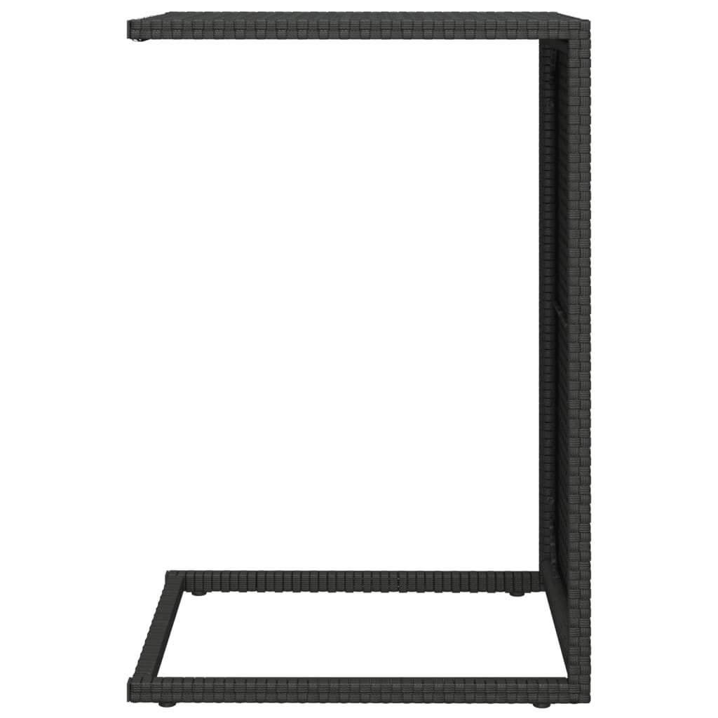 C-muotoinen pöytä musta 40x35x60 cm polyrottinki - Sisustajankoti.fi