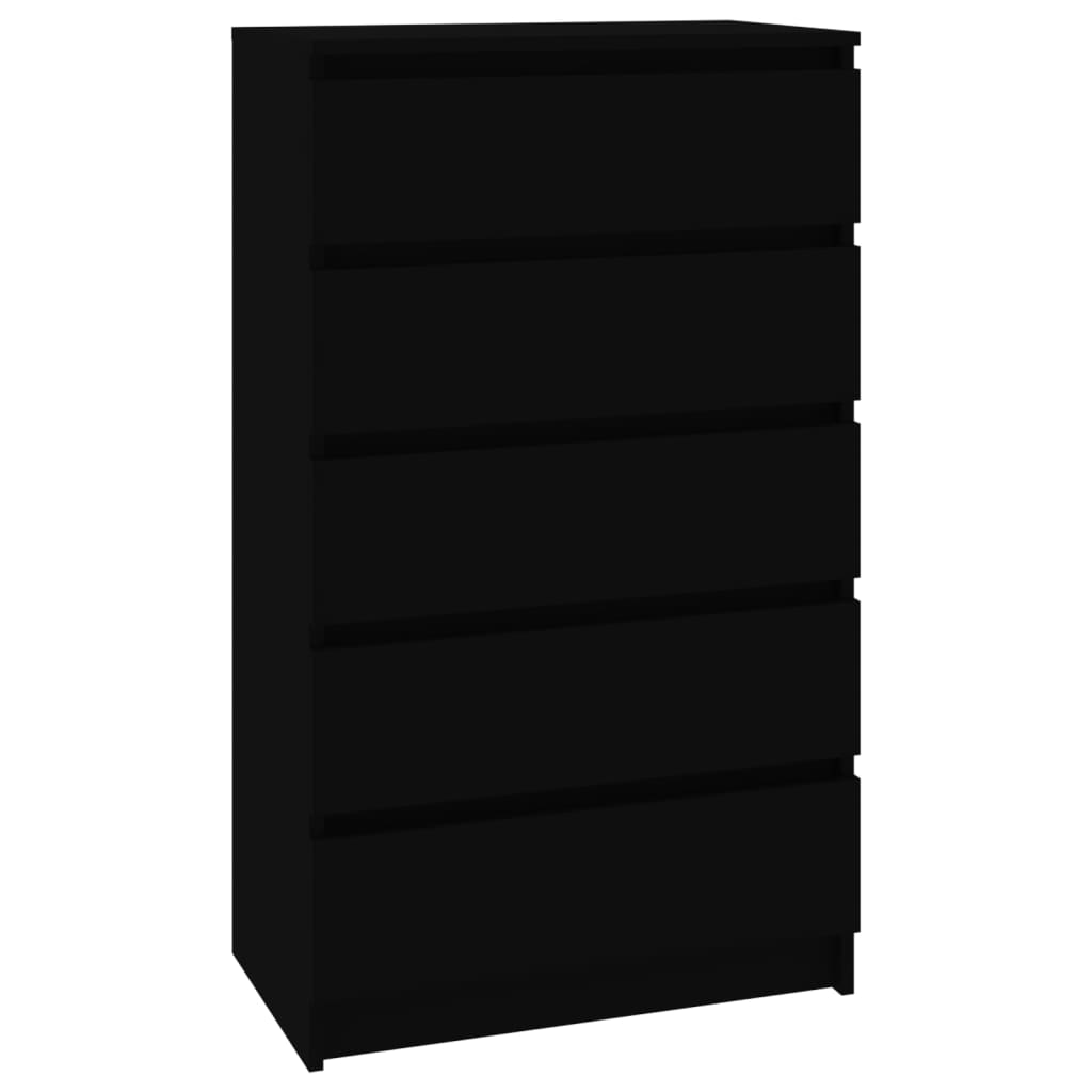 Laatikosto musta 60x36x103 cm tekninen puu - Sisustajankoti.fi