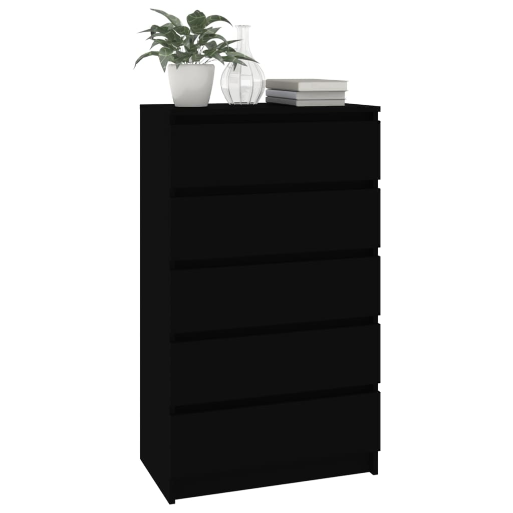 Laatikosto musta 60x36x103 cm tekninen puu - Sisustajankoti.fi