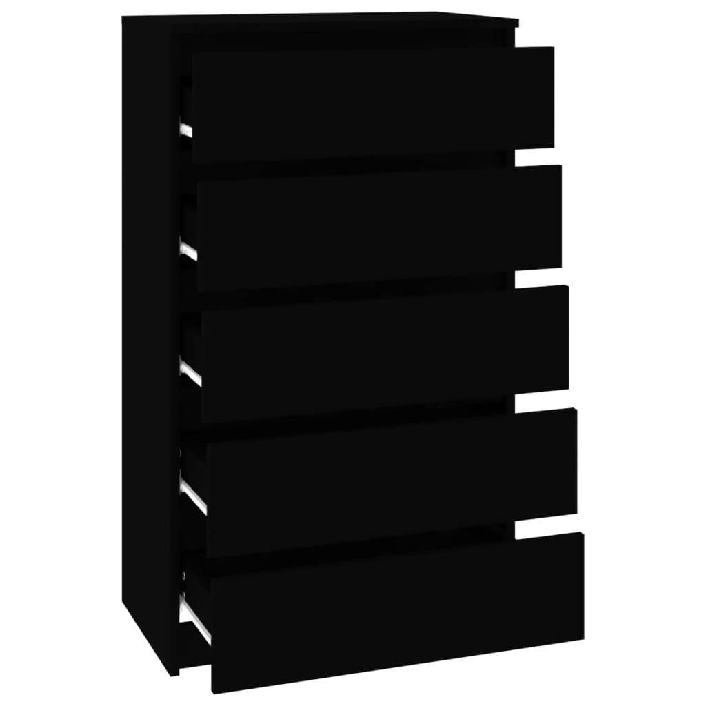Laatikosto musta 60x36x103 cm tekninen puu - Sisustajankoti.fi