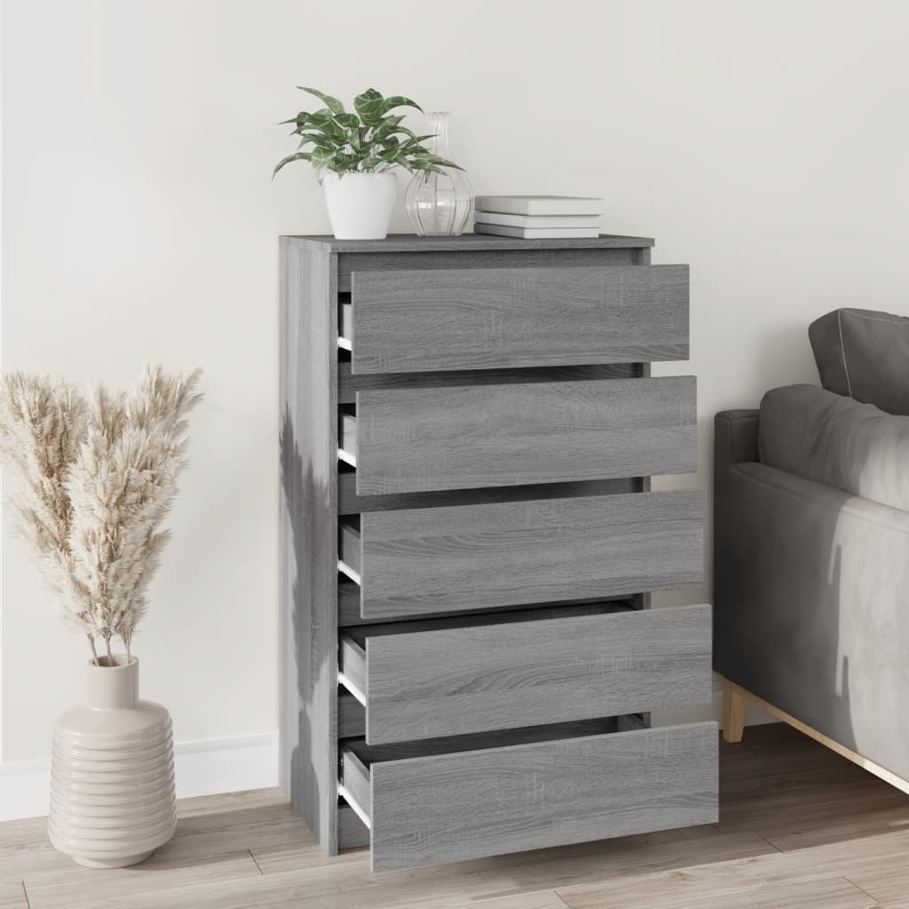 Laatikosto harmaa Sonoma 60x36x103 cm tekninen puu - Sisustajankoti.fi