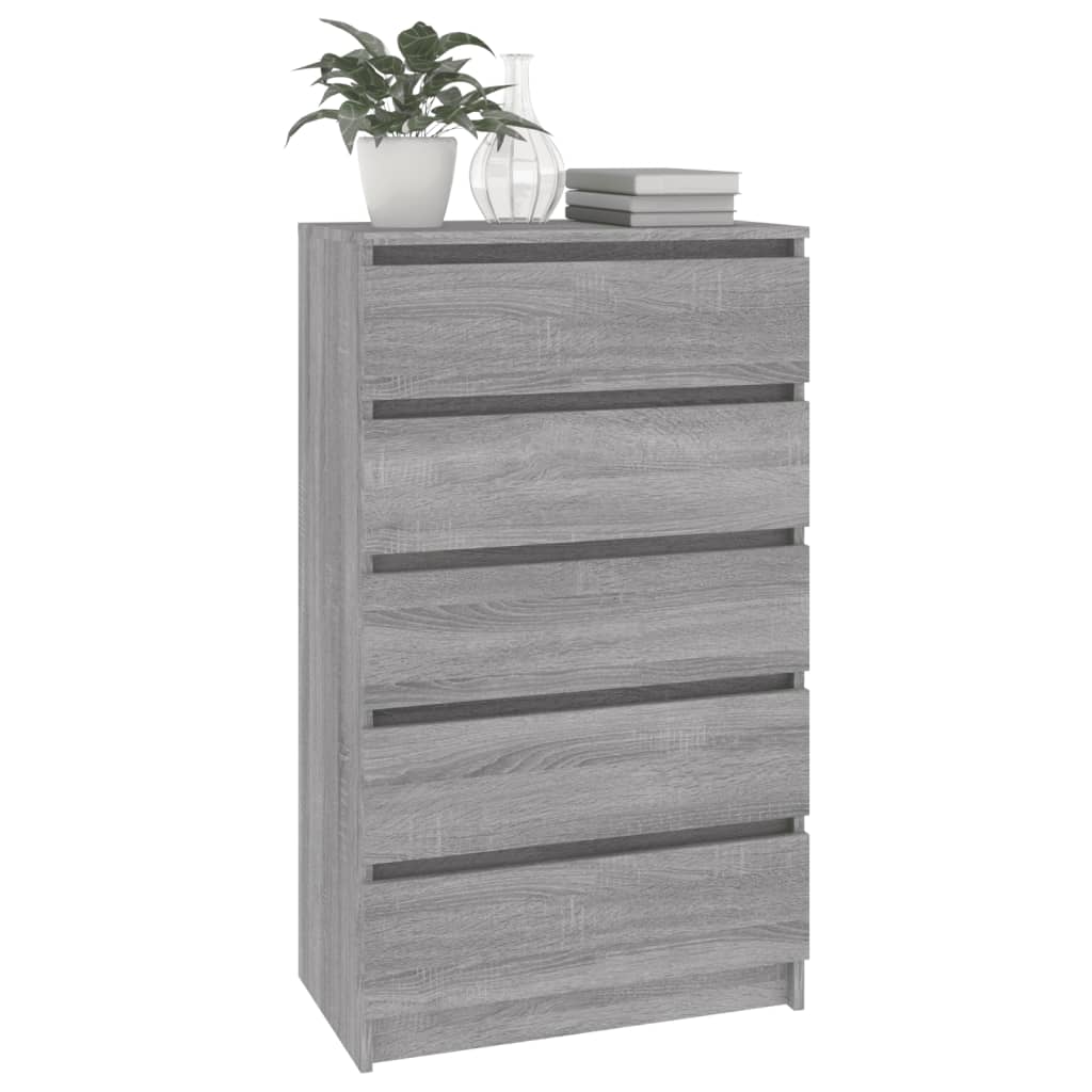 Laatikosto harmaa Sonoma 60x36x103 cm tekninen puu - Sisustajankoti.fi