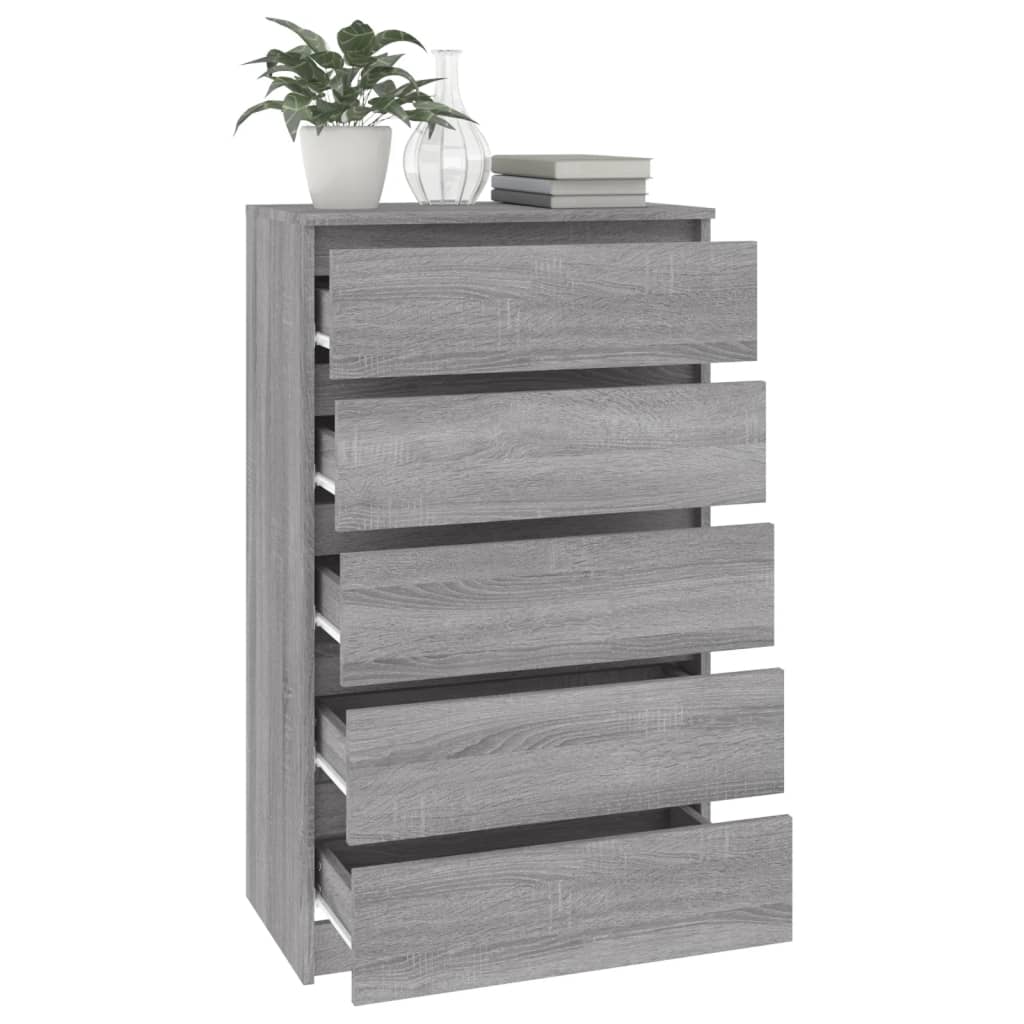 Laatikosto harmaa Sonoma 60x36x103 cm tekninen puu - Sisustajankoti.fi