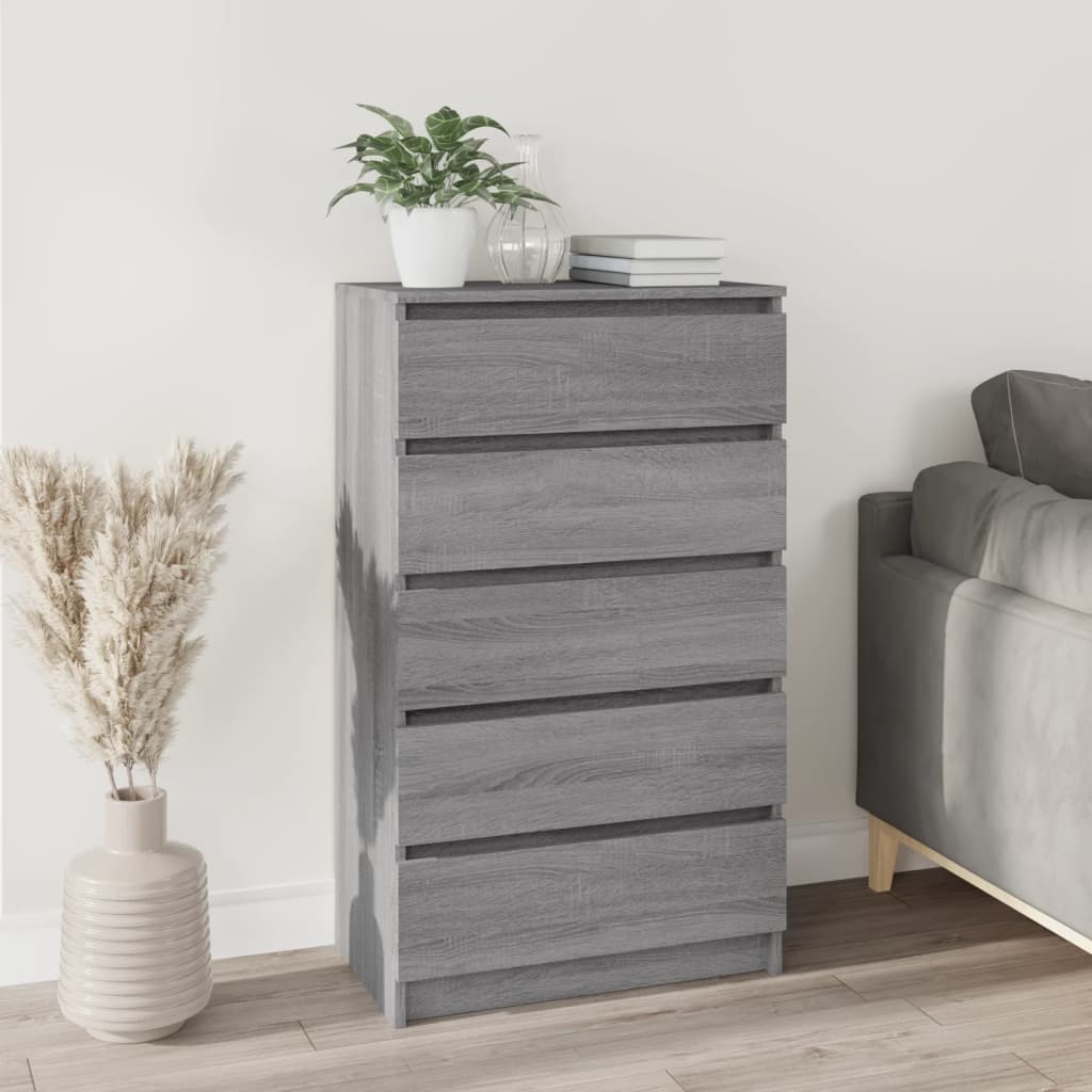 Laatikosto harmaa Sonoma 60x36x103 cm tekninen puu - Sisustajankoti.fi