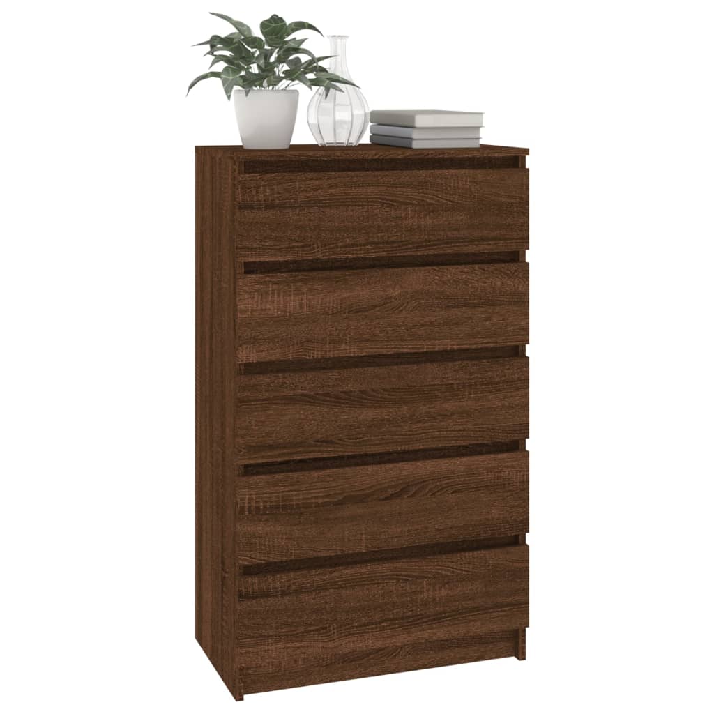 Laatikosto ruskea tammi 60x36x103 cm tekninen puu - Sisustajankoti.fi