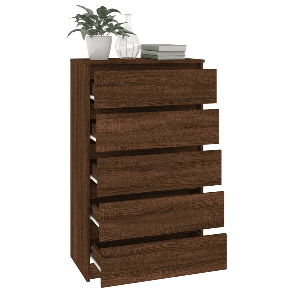 Laatikosto ruskea tammi 60x36x103 cm tekninen puu - Sisustajankoti.fi