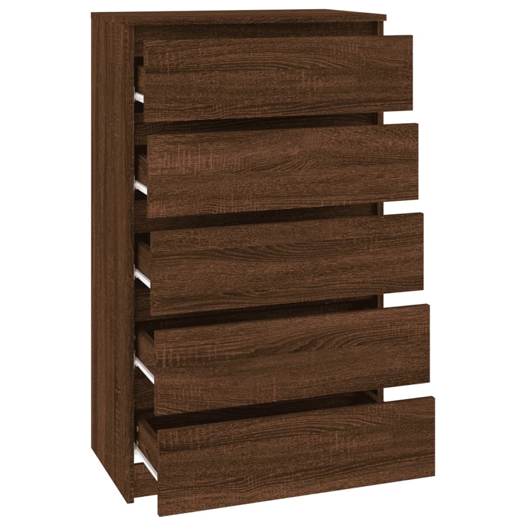 Laatikosto ruskea tammi 60x36x103 cm tekninen puu - Sisustajankoti.fi