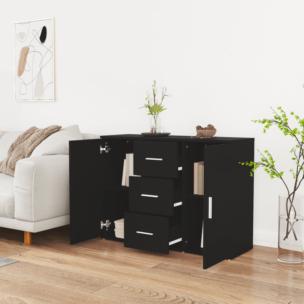 Senkki musta 91x29,5x65 cm tekninen puu - Sisustajankoti.fi