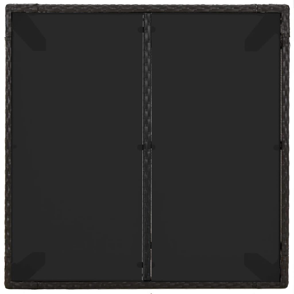 Puutarhapöytä lasilevyllä musta 90x90x75 cm polyrottinki - Sisustajankoti.fi