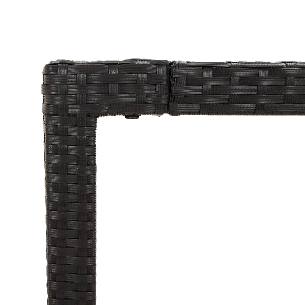 Puutarhapöytä lasilevyllä musta 90x90x75 cm polyrottinki - Sisustajankoti.fi