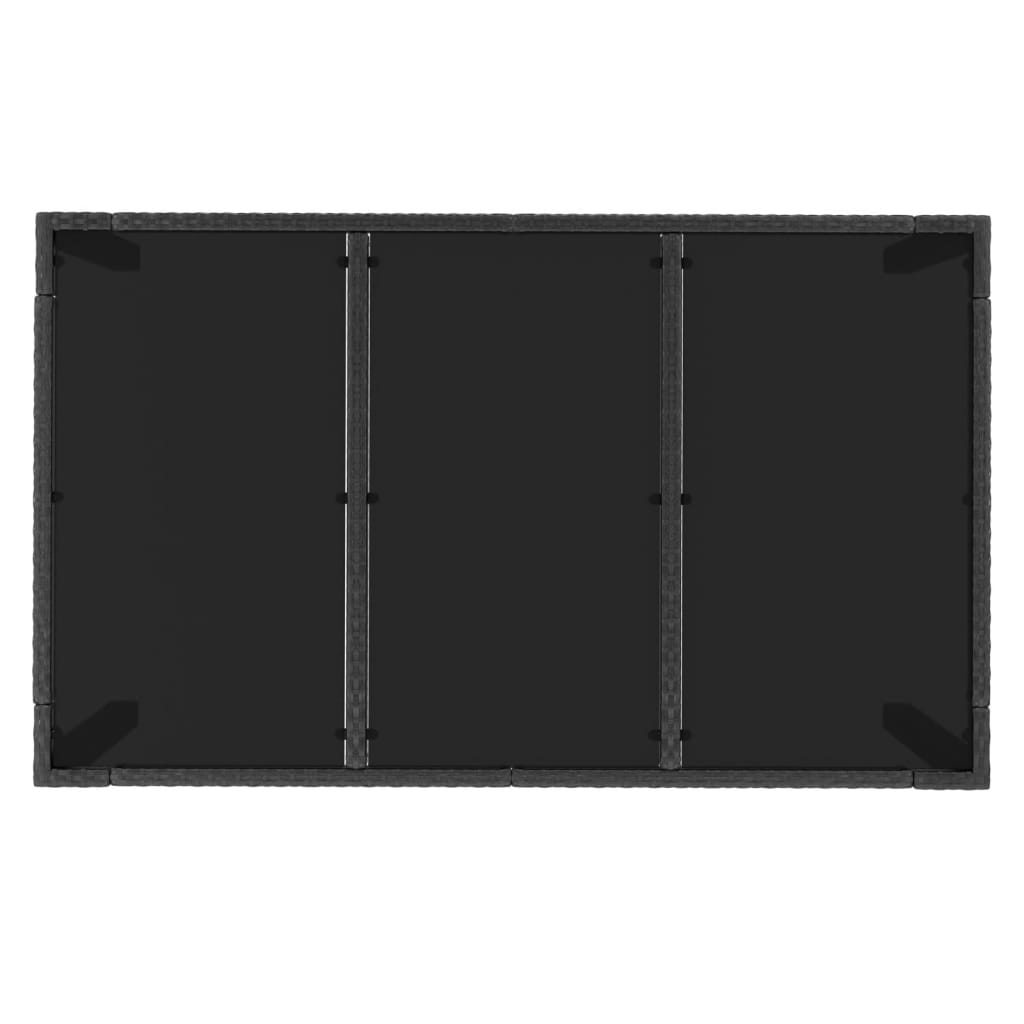 Puutarhapöytä lasipöytälevy musta 150x90x75 cm polyrottinki - Sisustajankoti.fi