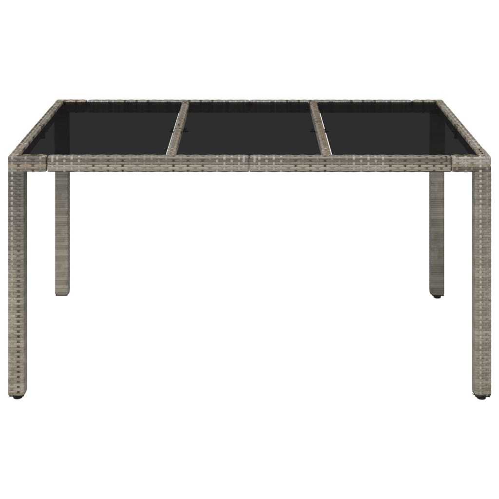 Puutarhapöytä lasipöytälevy harmaa 150x90x75 cm polyrottinki - Sisustajankoti.fi
