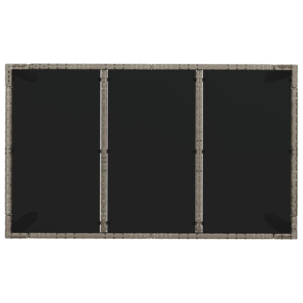 Puutarhapöytä lasipöytälevy harmaa 150x90x75 cm polyrottinki - Sisustajankoti.fi
