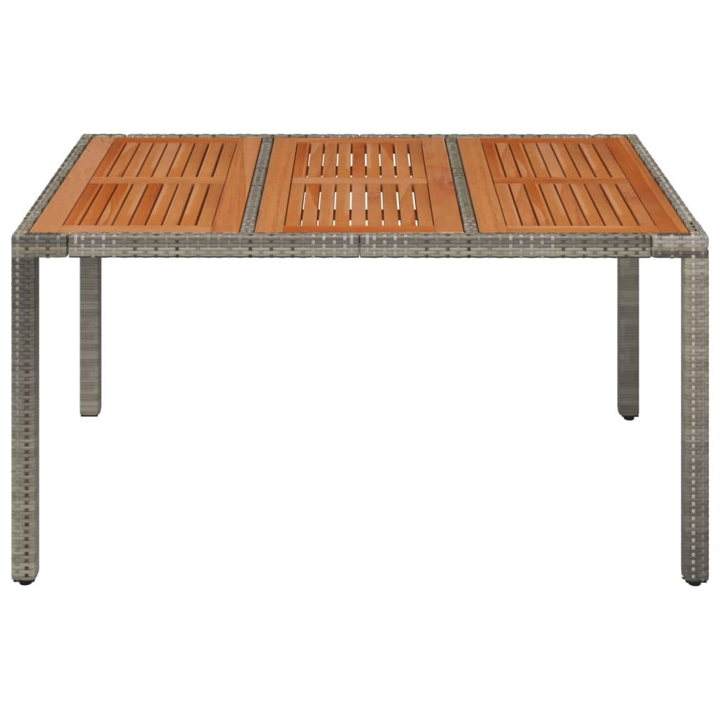 Puutarhapöytä puinen pöytälevy harmaa 150x90x75 cm polyrottinki - Sisustajankoti.fi
