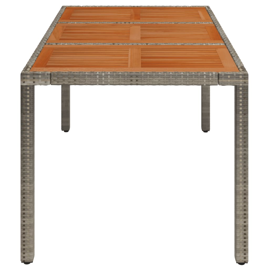 Puutarhapöytä puinen pöytälevy harmaa 150x90x75 cm polyrottinki - Sisustajankoti.fi