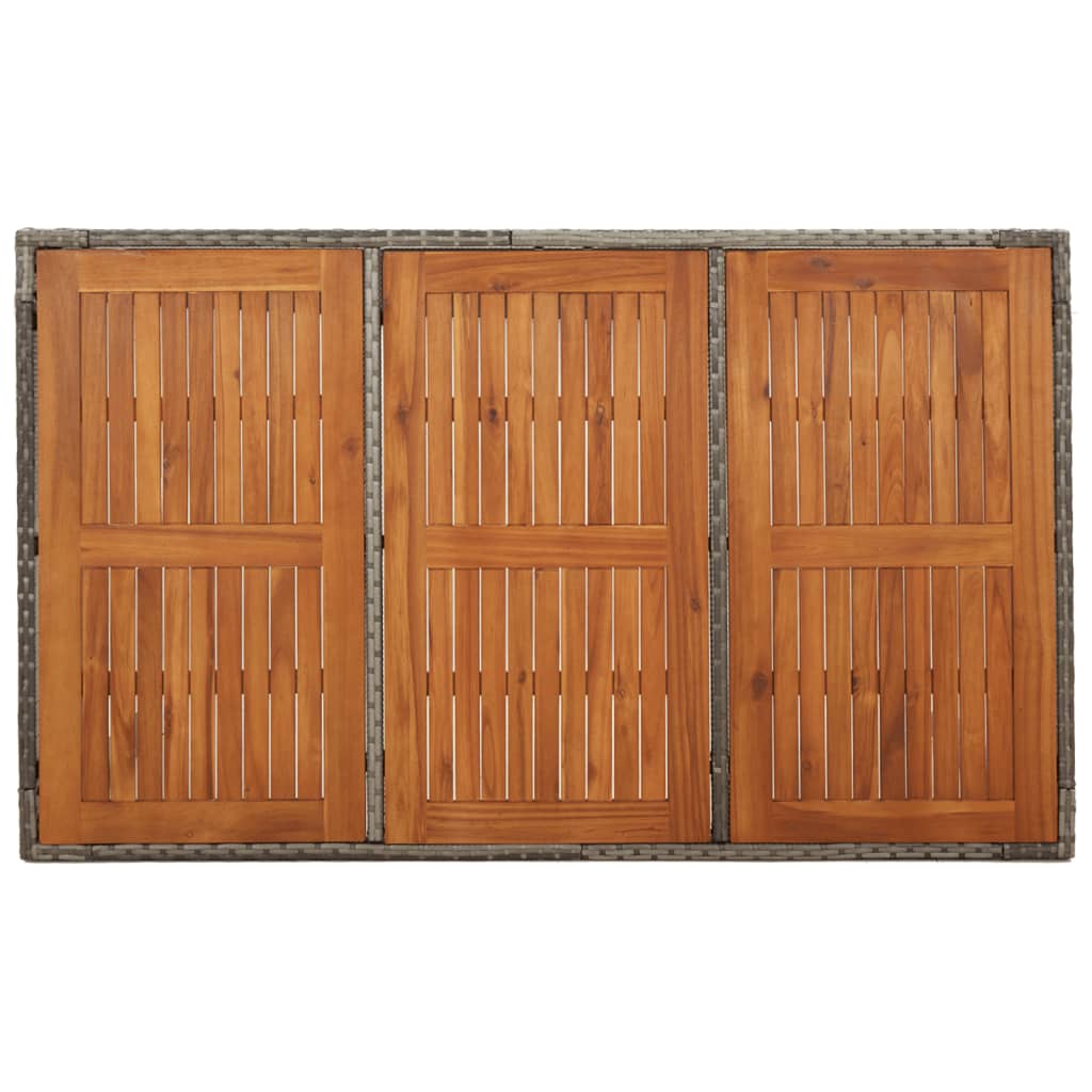 Puutarhapöytä puinen pöytälevy harmaa 150x90x75 cm polyrottinki - Sisustajankoti.fi