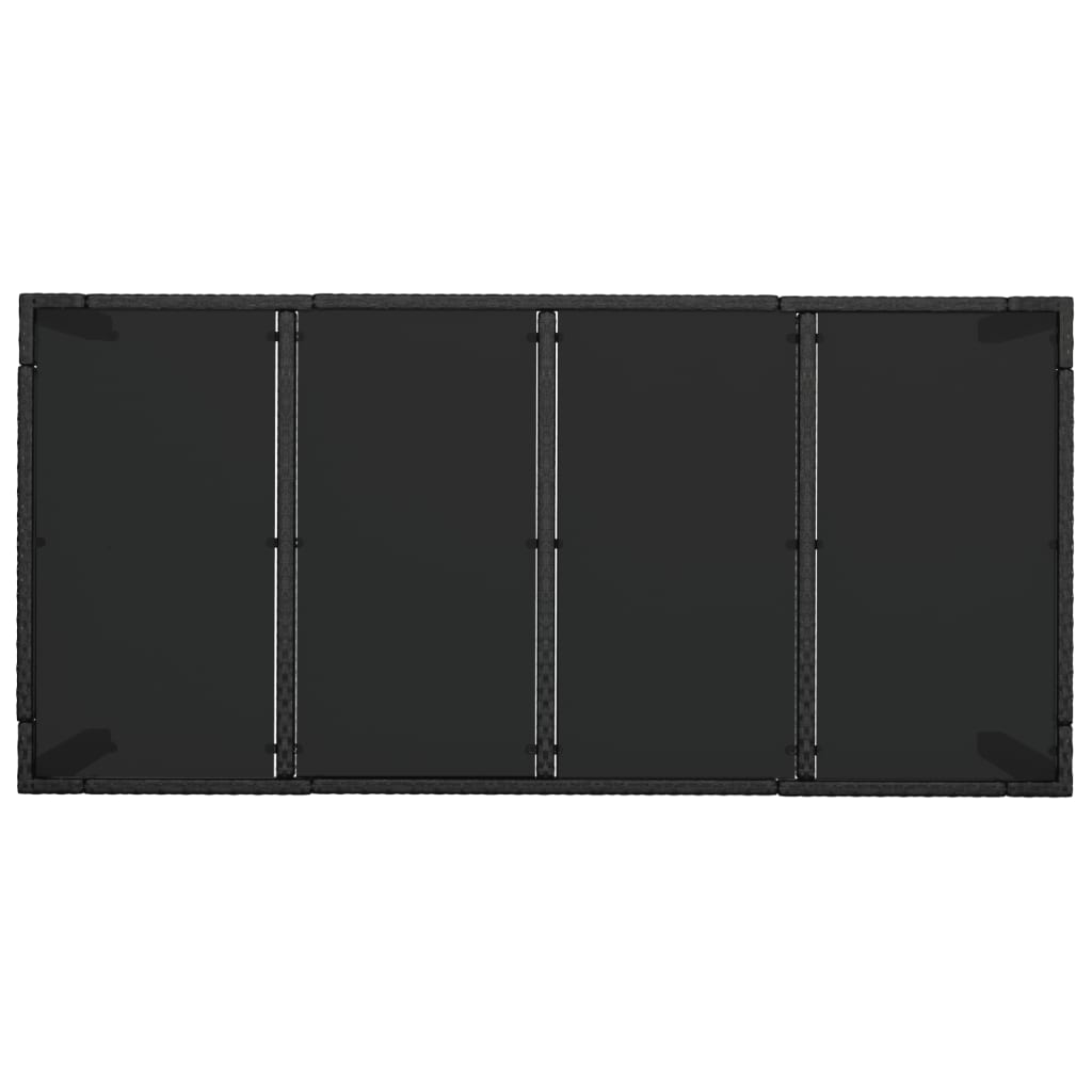 Puutarhapöytä lasipöytälevy musta 190x90x75 cm polyrottinki - Sisustajankoti.fi