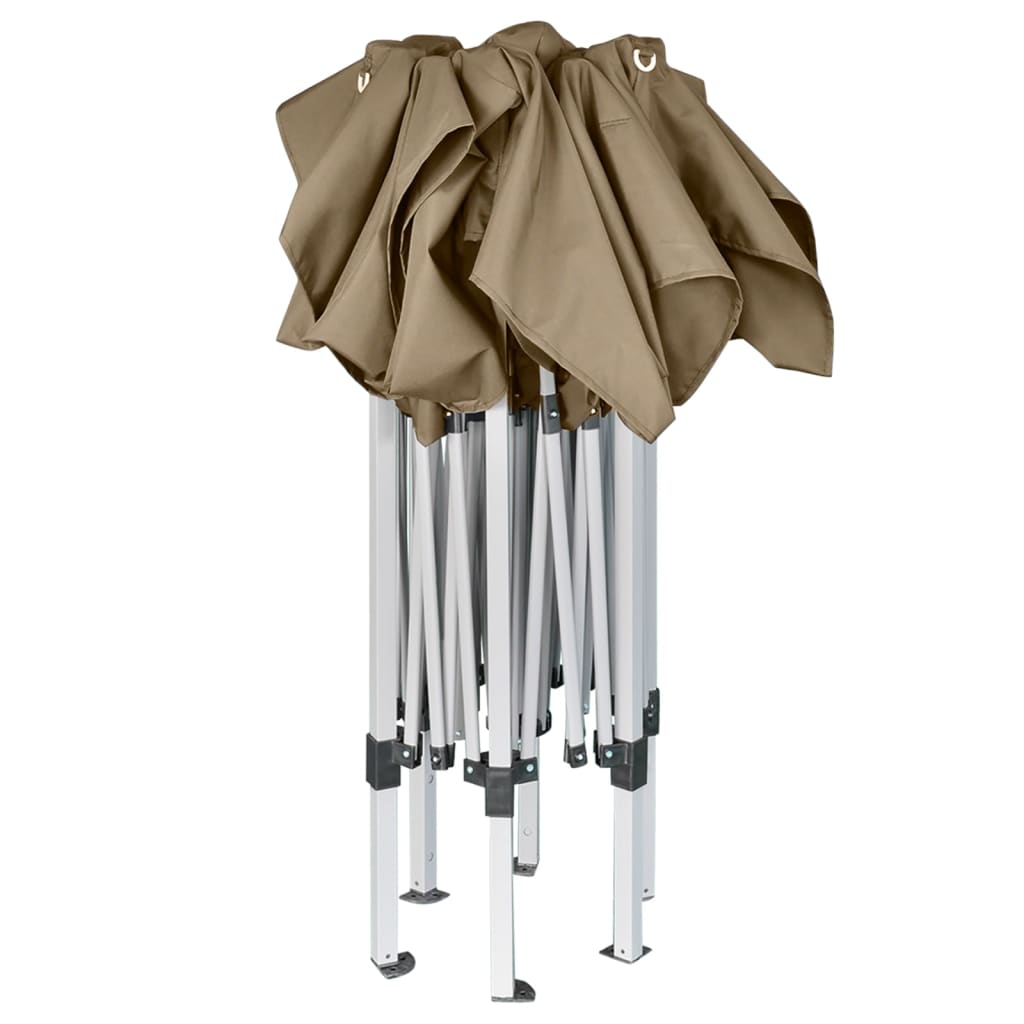Kuusikulmainen pop-up katos 3,6x3,1 m taupe 220 g/m² - Sisustajankoti.fi