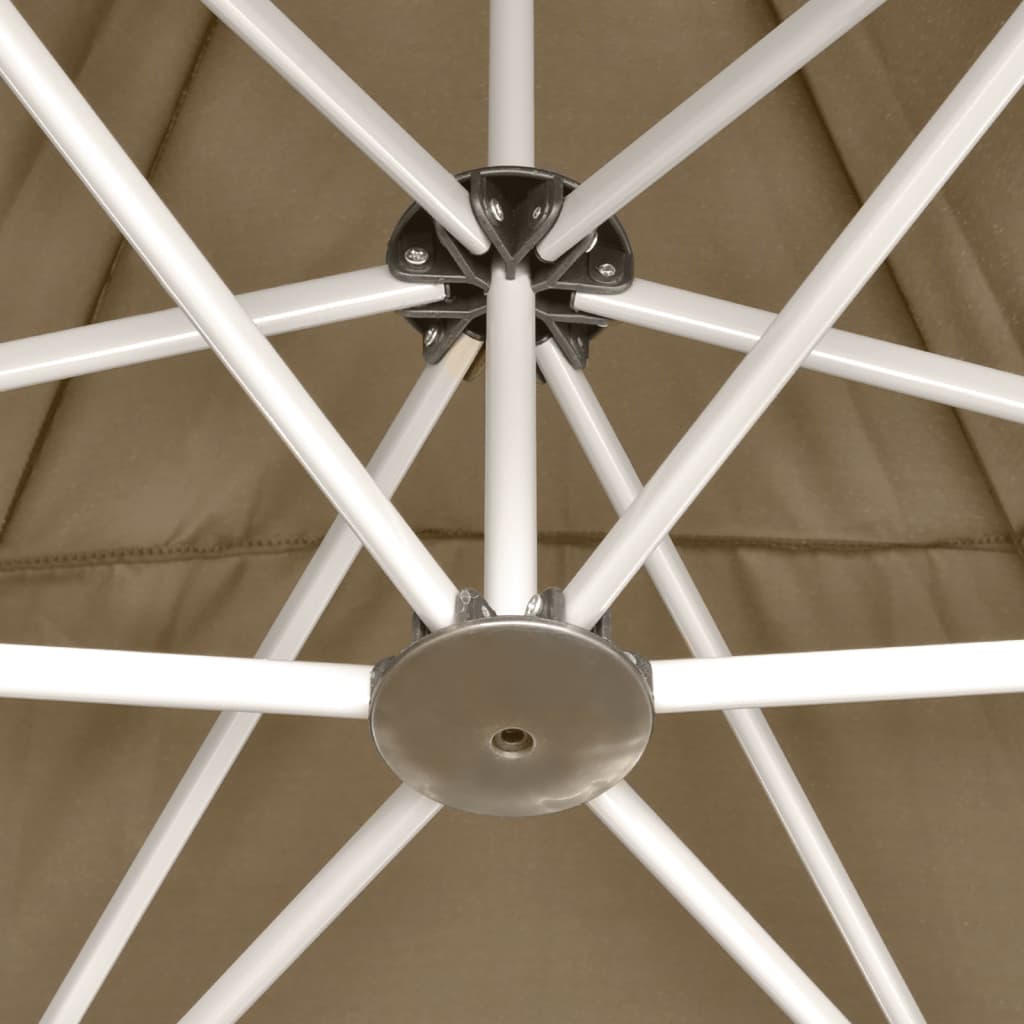 Kuusikulmainen pop-up katos 3,6x3,1 m taupe 220 g/m² - Sisustajankoti.fi