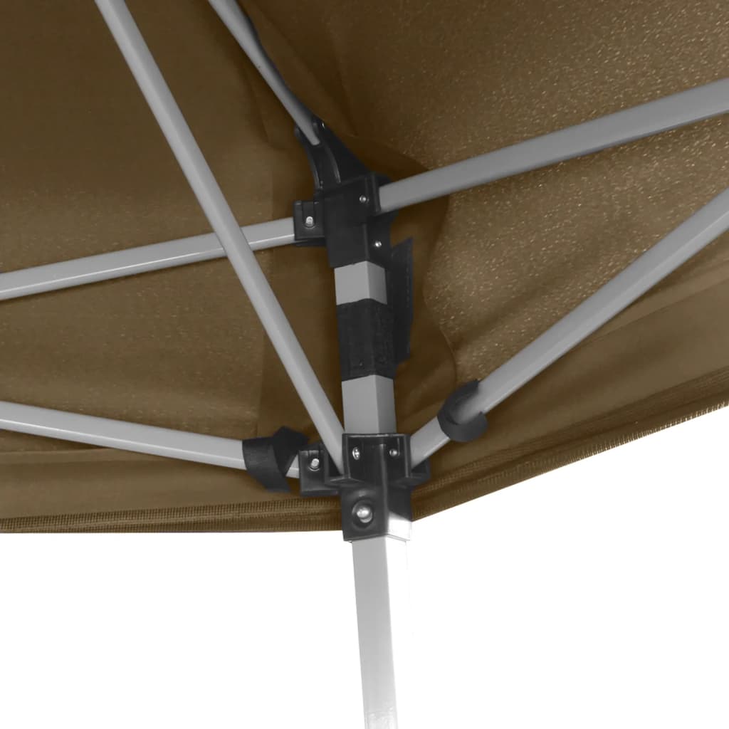 Kuusikulmainen pop-up katos sivuseinillä 3,6x3,1m Taupe 220g/m² - Sisustajankoti.fi