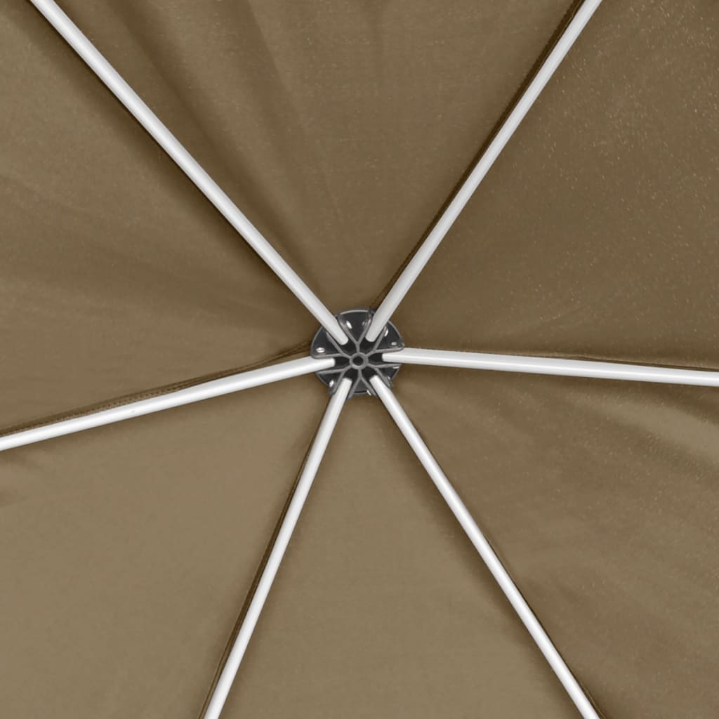 Kuusikulmainen pop-up katos sivuseinillä 3,6x3,1m Taupe 220g/m² - Sisustajankoti.fi