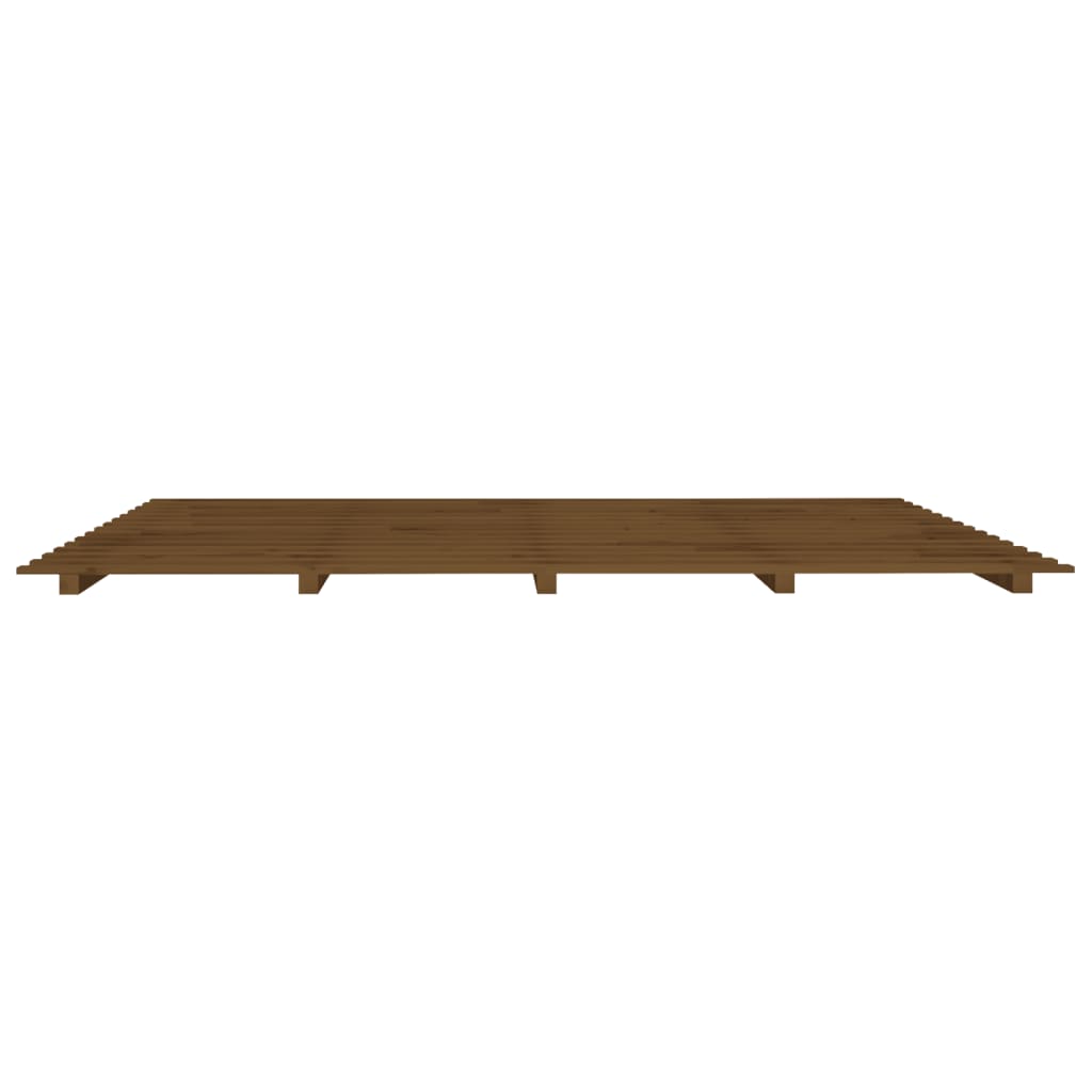 Sängynrunko hunajanruskea 200x200 cm täysi mänty - Sisustajankoti.fi