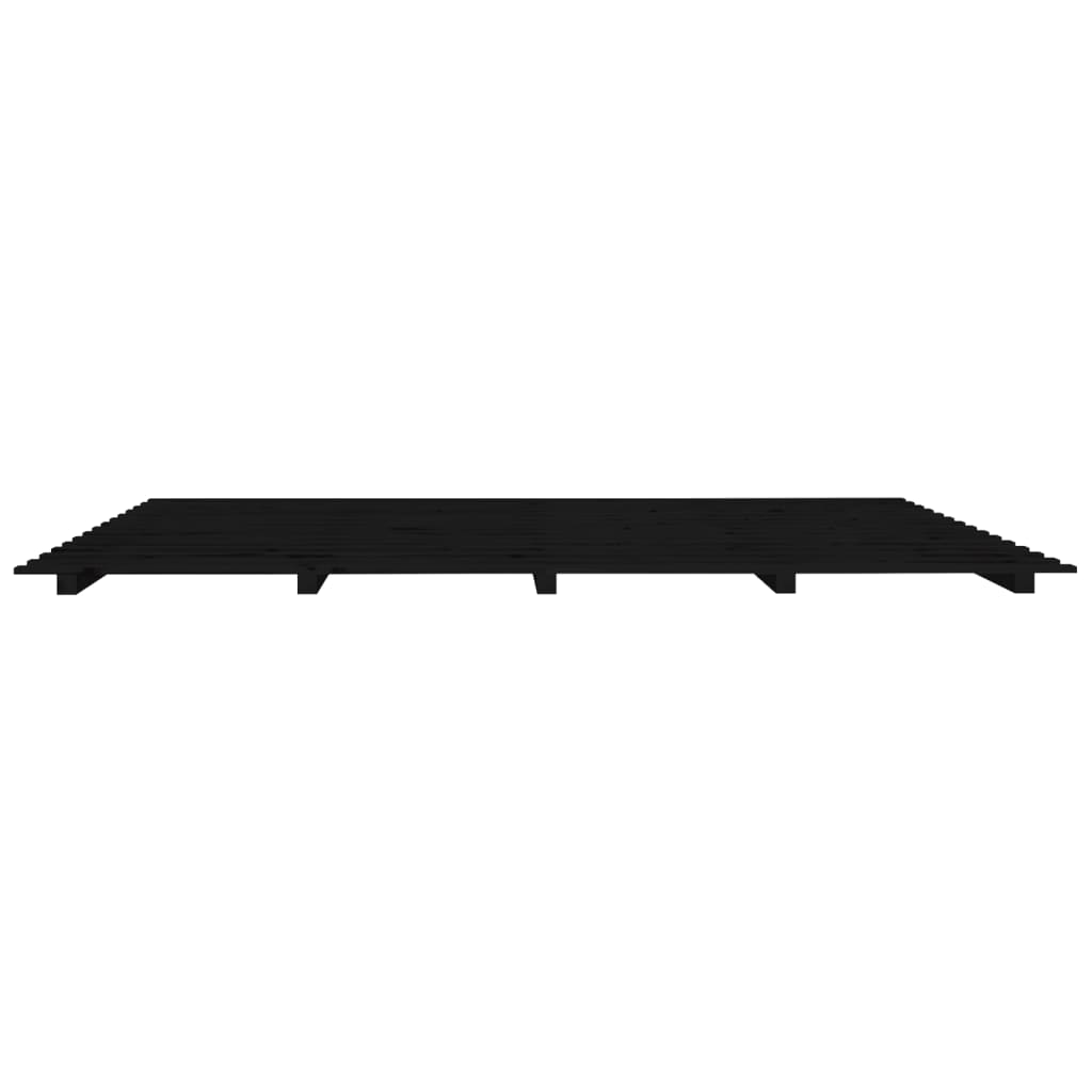 Sängynrunko musta 200x200 cm täysi mänty - Sisustajankoti.fi
