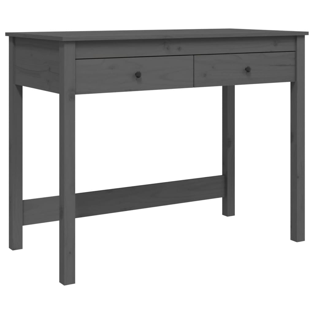Työpöytä laatikoilla harmaa 100x50x78 cm täysi mänty - Sisustajankoti.fi