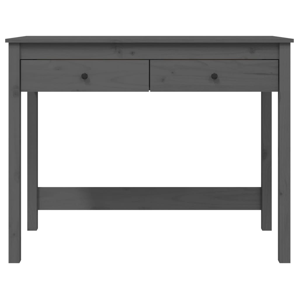 Työpöytä laatikoilla harmaa 100x50x78 cm täysi mänty - Sisustajankoti.fi