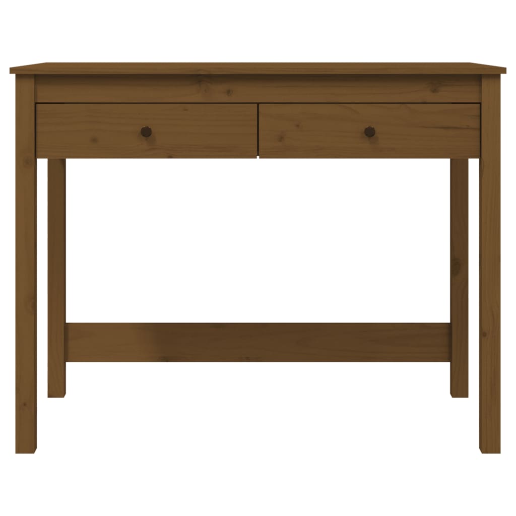 Työpöytä laatikoilla hunajanruskea 100x50x78 cm täysi mänty - Sisustajankoti.fi