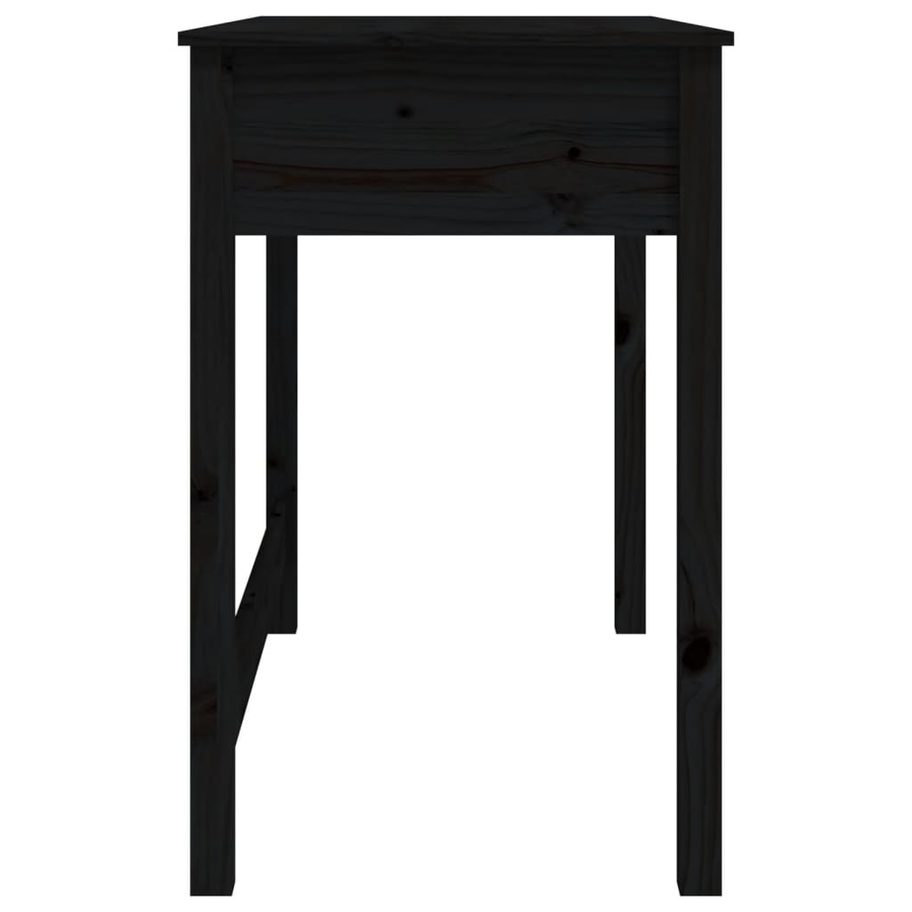 Työpöytä laatikoilla musta 100x50x78 cm täysi mänty - Sisustajankoti.fi