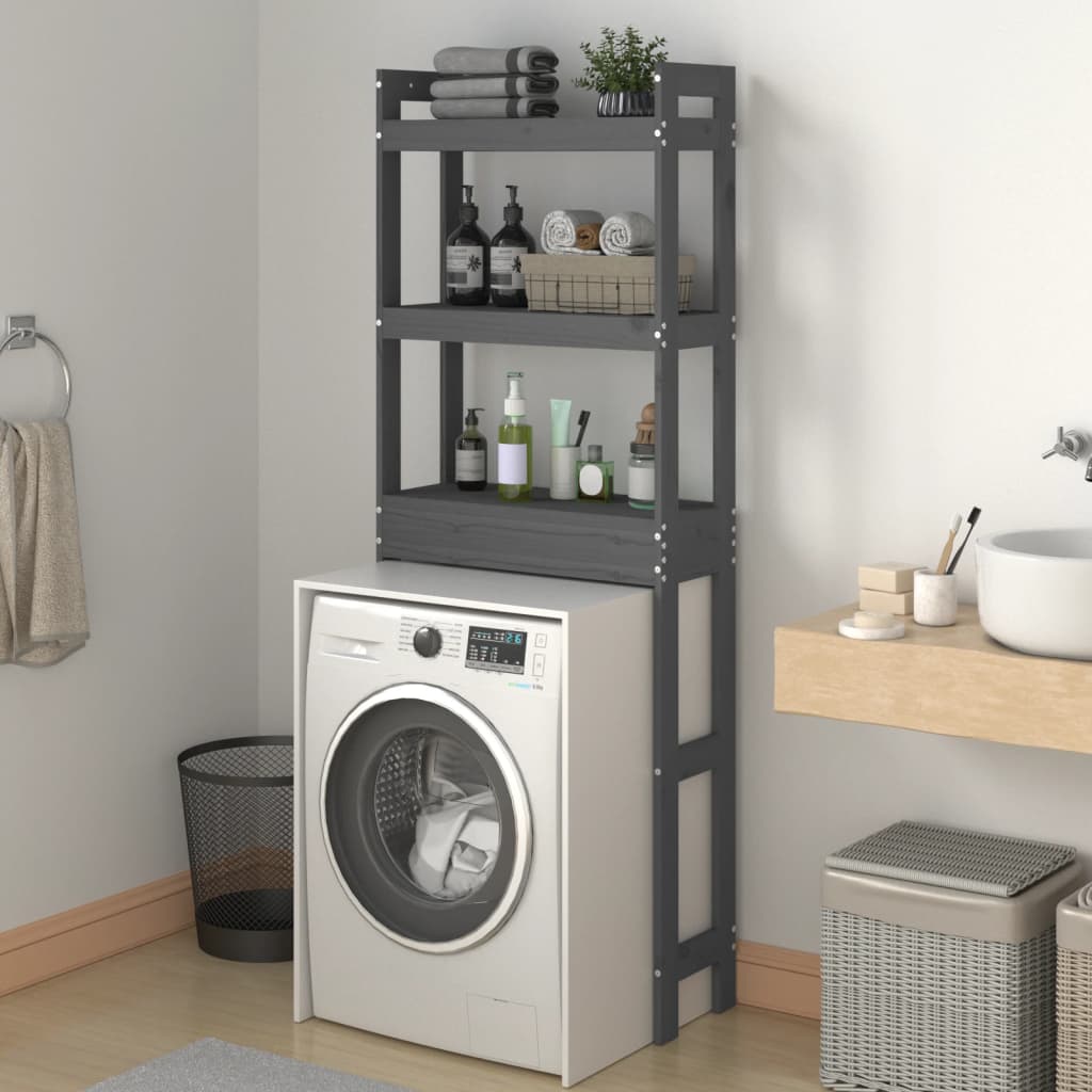 WC-teline harmaa 63x26x171 cm täysi mänty - Sisustajankoti.fi