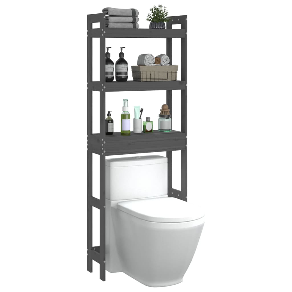 WC-teline harmaa 63x26x171 cm täysi mänty - Sisustajankoti.fi