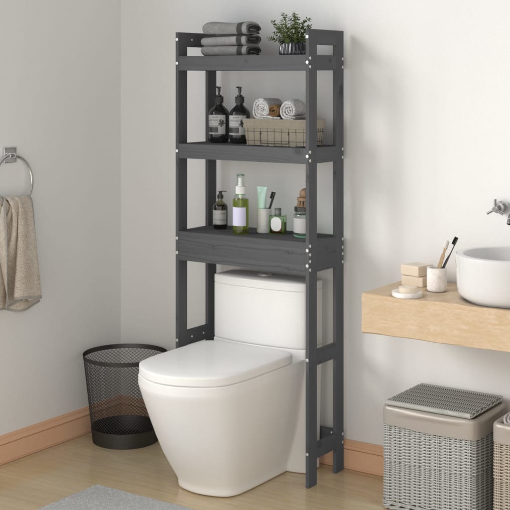 WC-teline harmaa 63x26x171 cm täysi mänty - Sisustajankoti.fi