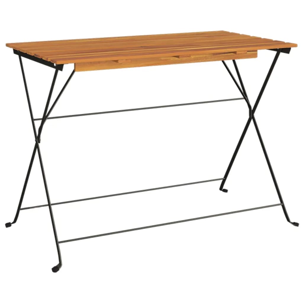 Kokoontaitettava bistropöytä 100x54x71 cm akasiapuu ja teräs - Sisustajankoti.fi