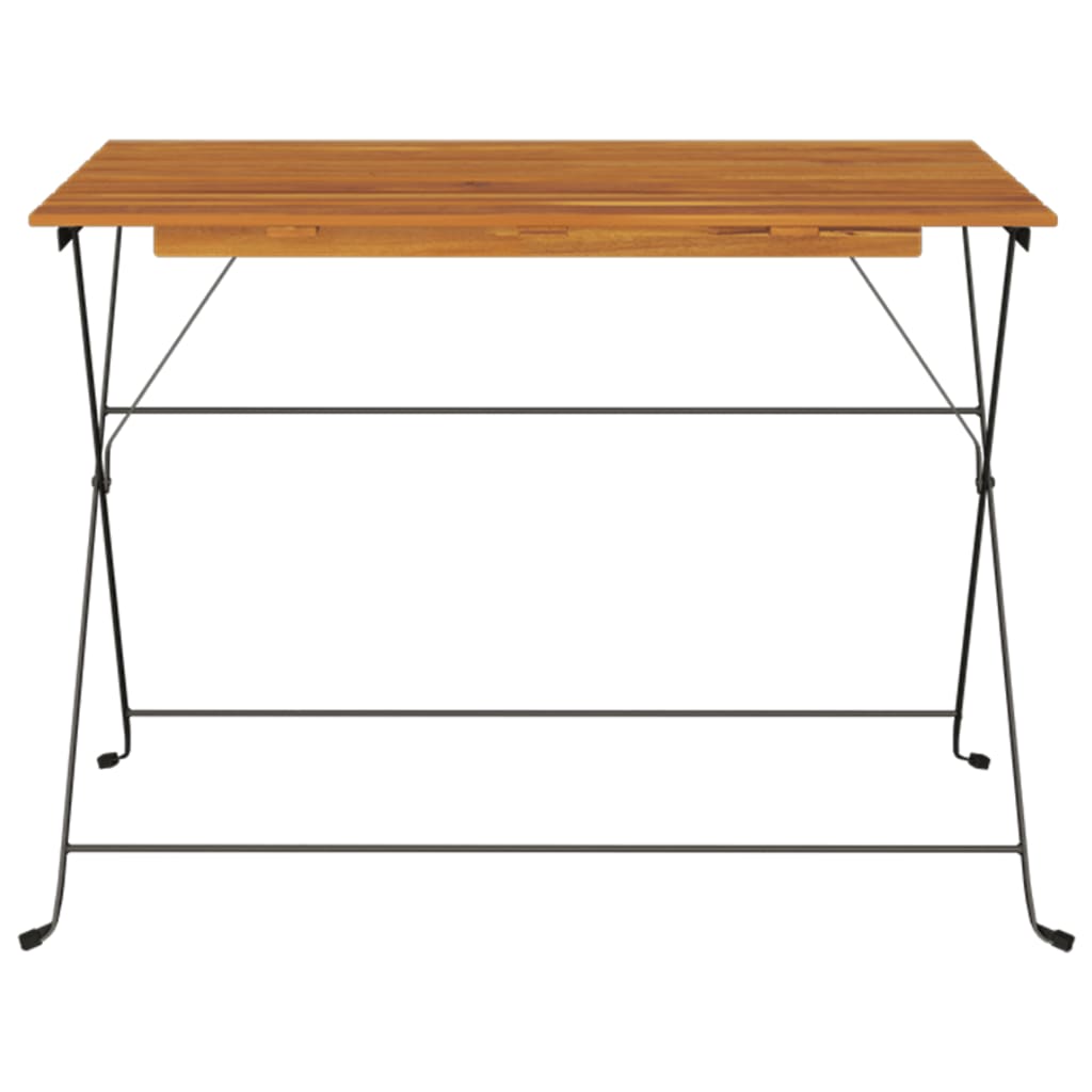 Kokoontaitettava bistropöytä 100x54x71 cm akasiapuu ja teräs - Sisustajankoti.fi