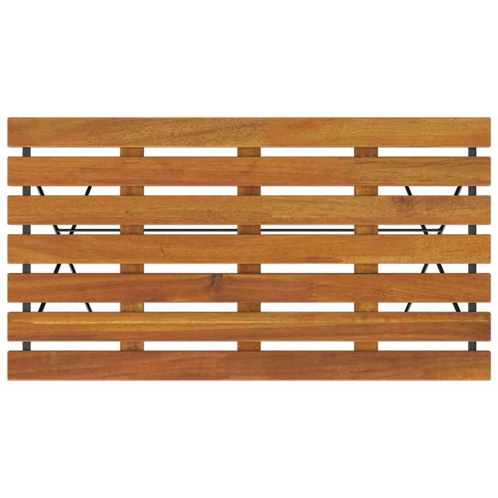 Kokoontaitettava bistropöytä 100x54x71 cm akasiapuu ja teräs - Sisustajankoti.fi