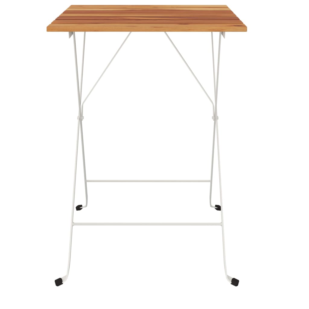 Kokoontaitettava bistropöytä 55x54x71 cm täysi tiikki ja teräs - Sisustajankoti.fi