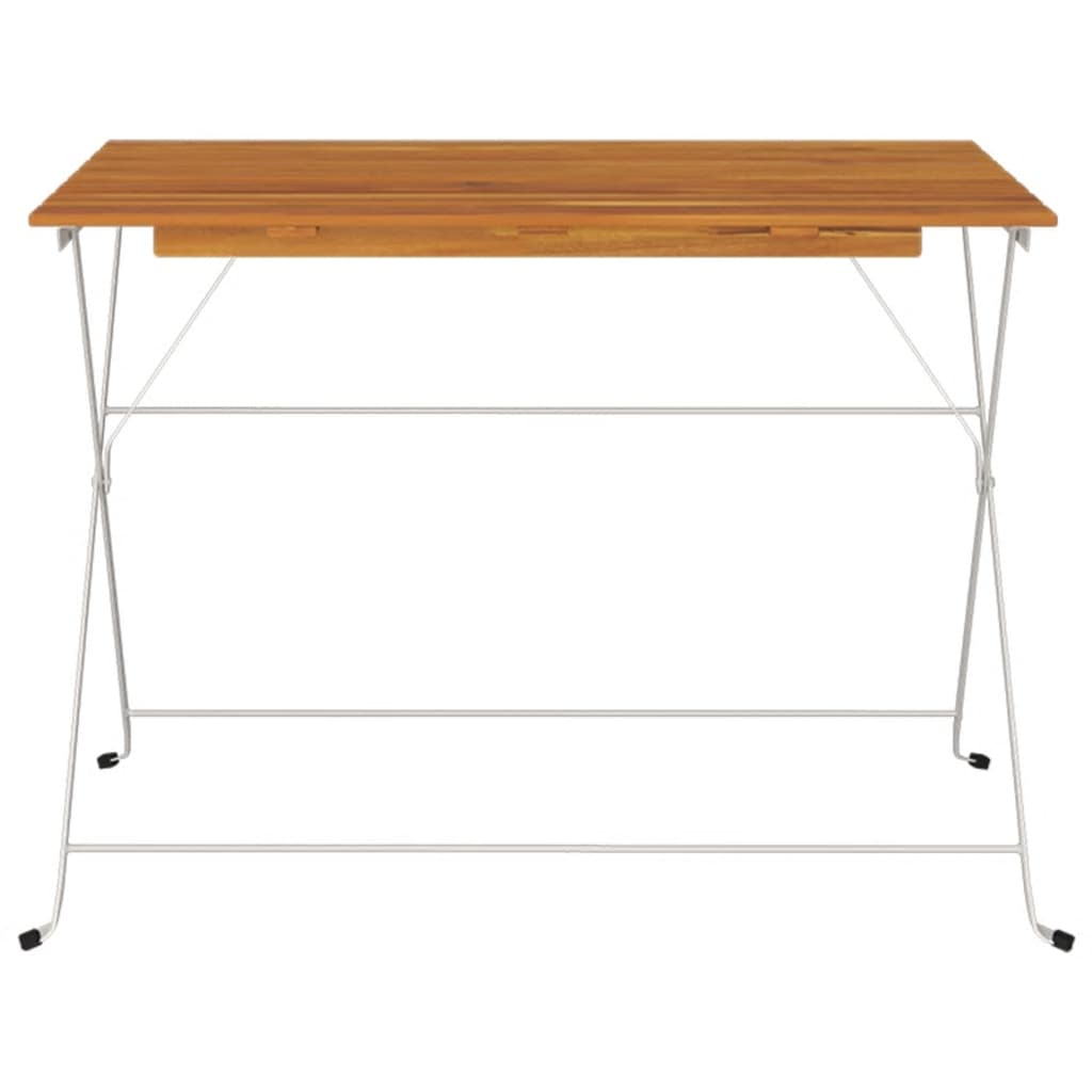 Kokoontaitettava bistropöytä 100x54x71 cm akasiapuu ja teräs - Sisustajankoti.fi