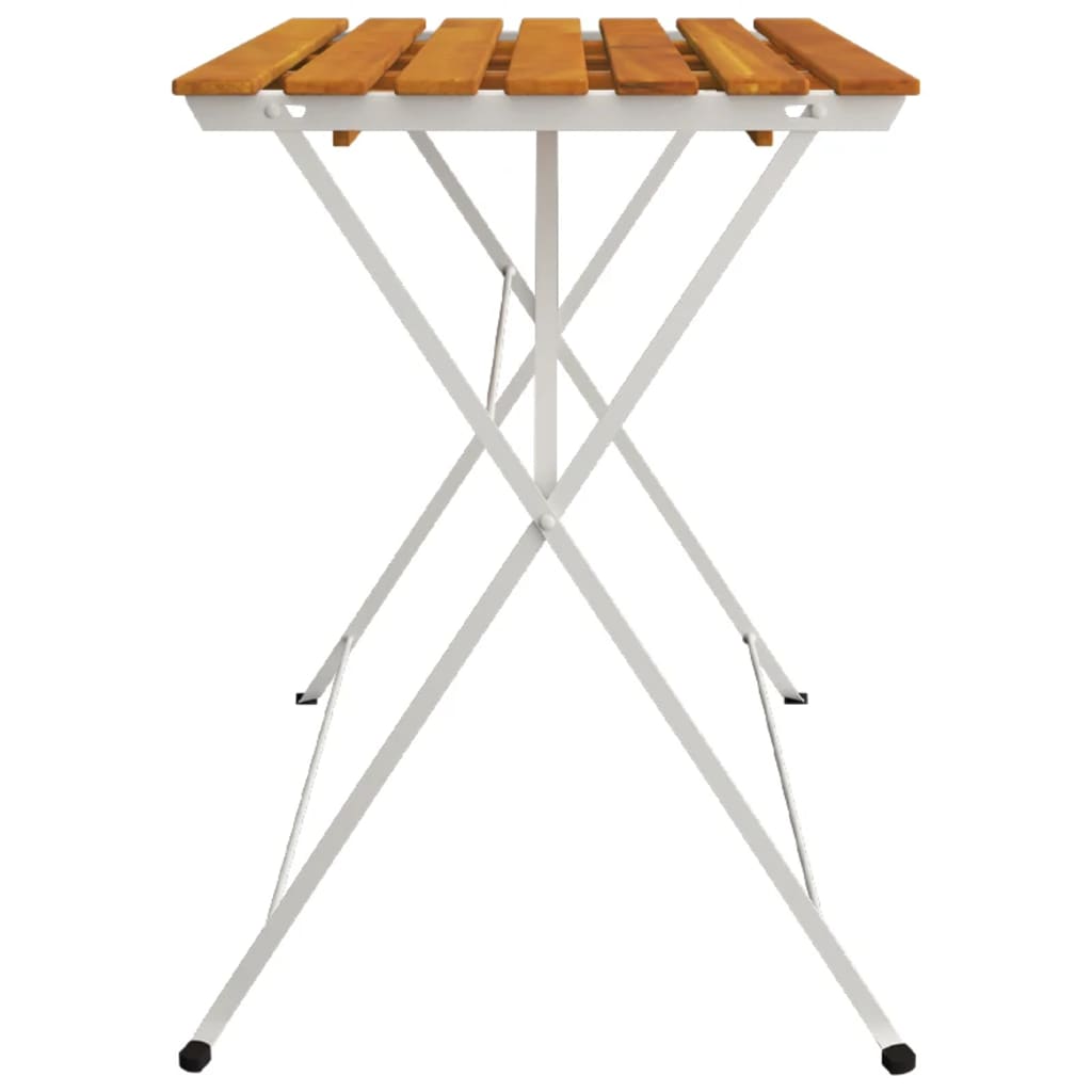 Kokoontaitettava bistropöytä 100x54x71 cm akasiapuu ja teräs - Sisustajankoti.fi