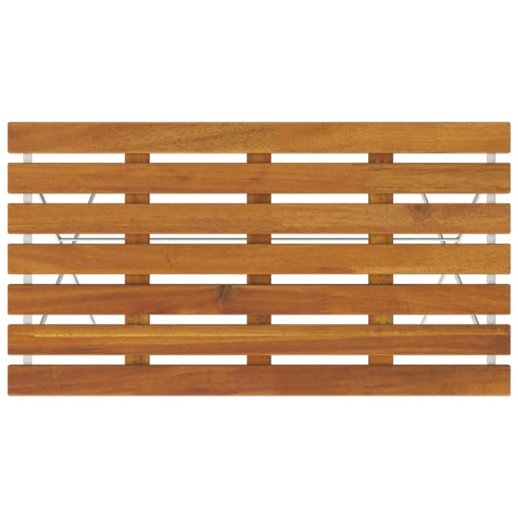 Kokoontaitettava bistropöytä 100x54x71 cm akasiapuu ja teräs - Sisustajankoti.fi